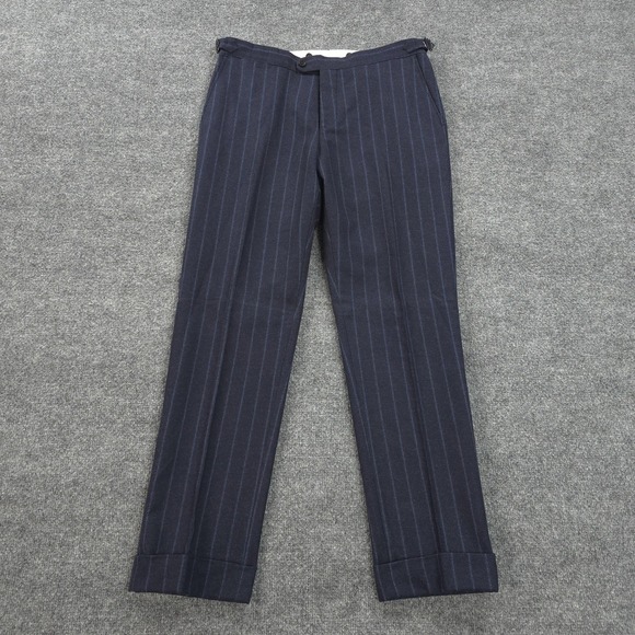Suitsupply Pants Mens 33x31 Blue Pinstripe Jort Bolton Wool Suit Trousers
